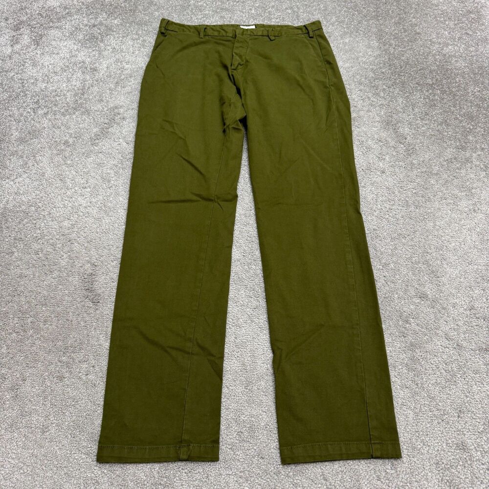 Gant Rugger Slim Fit Straight Leg Chino Pants Mens 32x32 Olive Green Flat Front